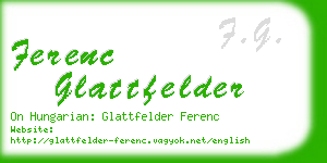 ferenc glattfelder business card